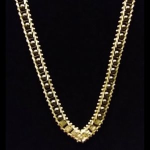 925 Sterling Silver Beaded V-Shape Necklace